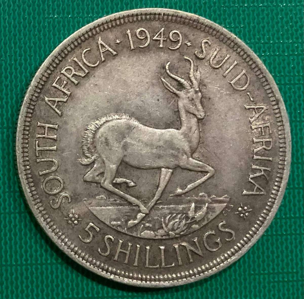 1949 South Africa 5 Shilling Coin