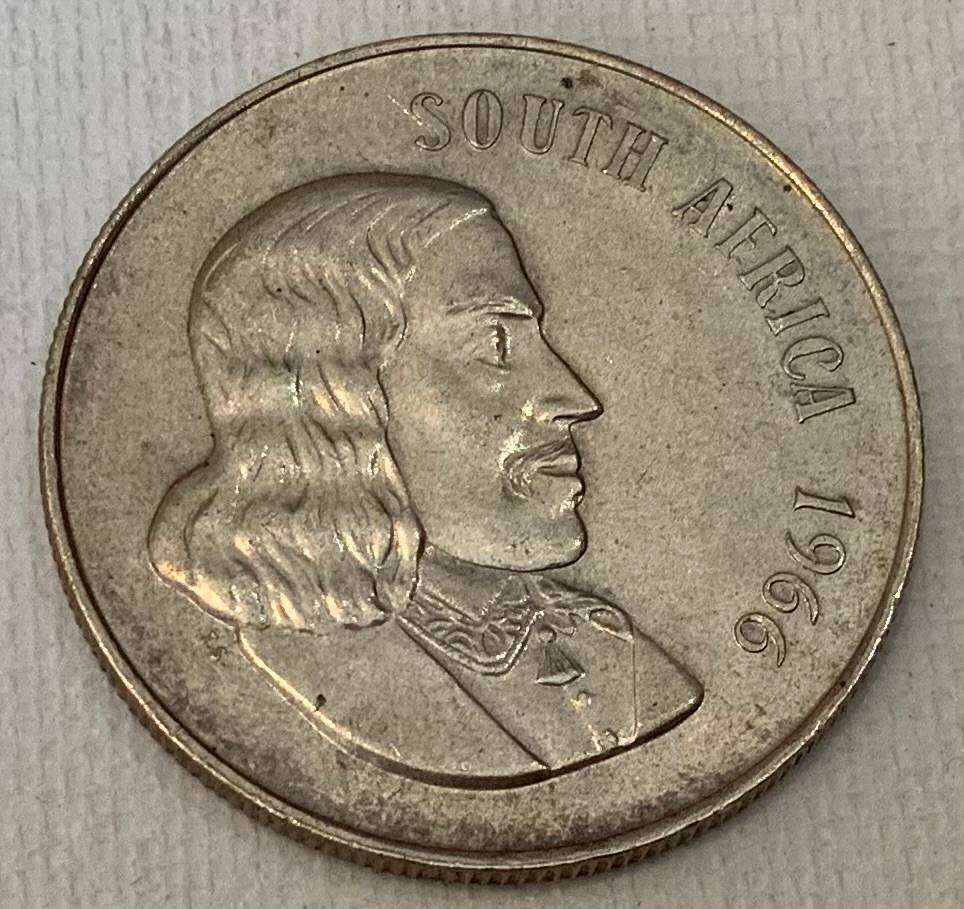 1966 E South Africa One Rand Coin