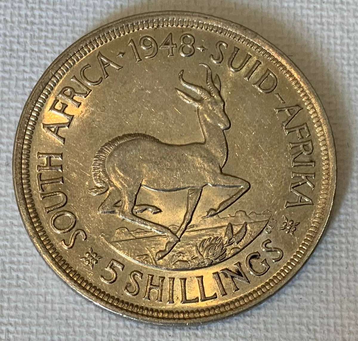 1948 South Africa 5 Shilling Coin