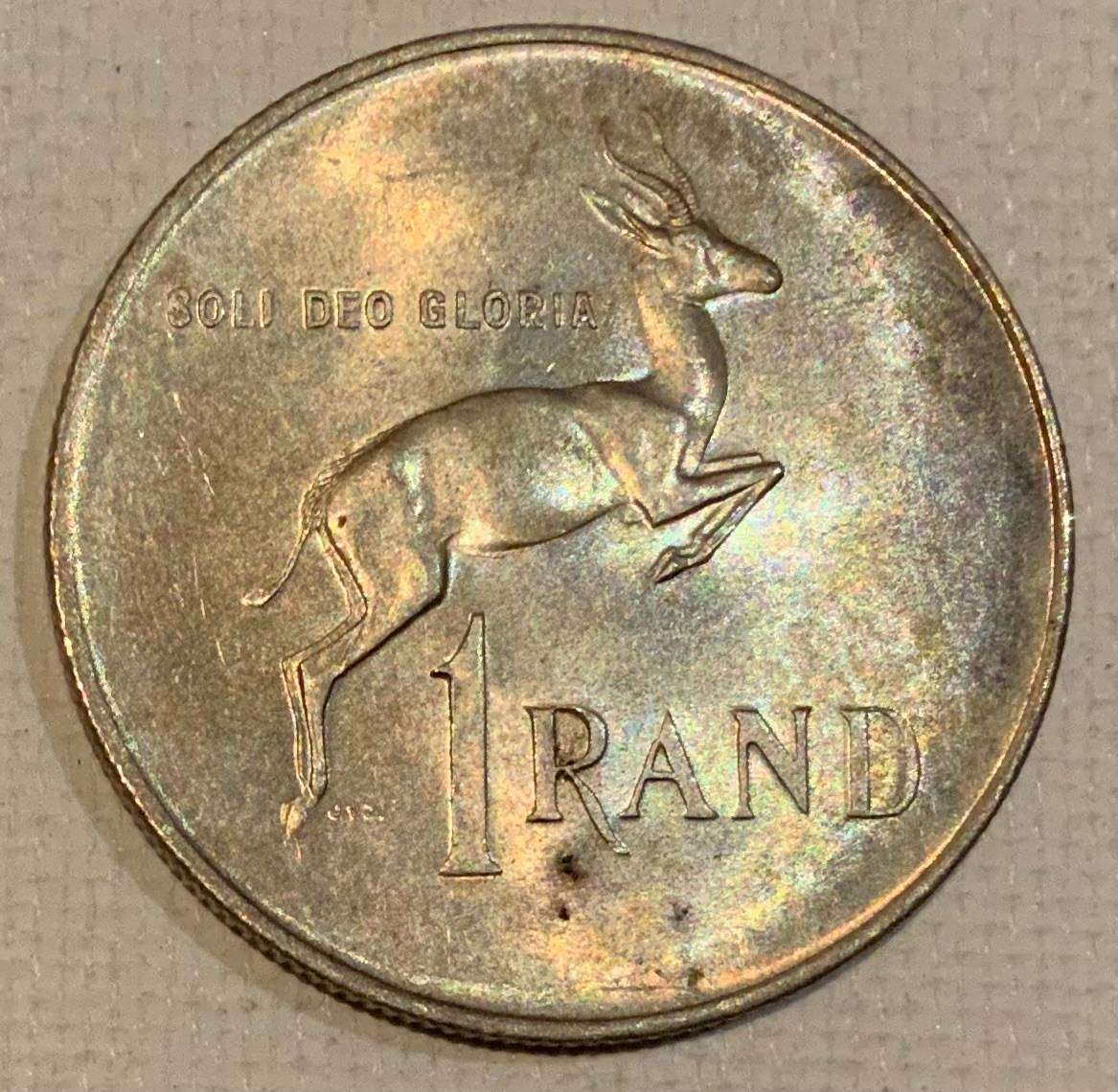 1966 E South Africa One Rand Coin