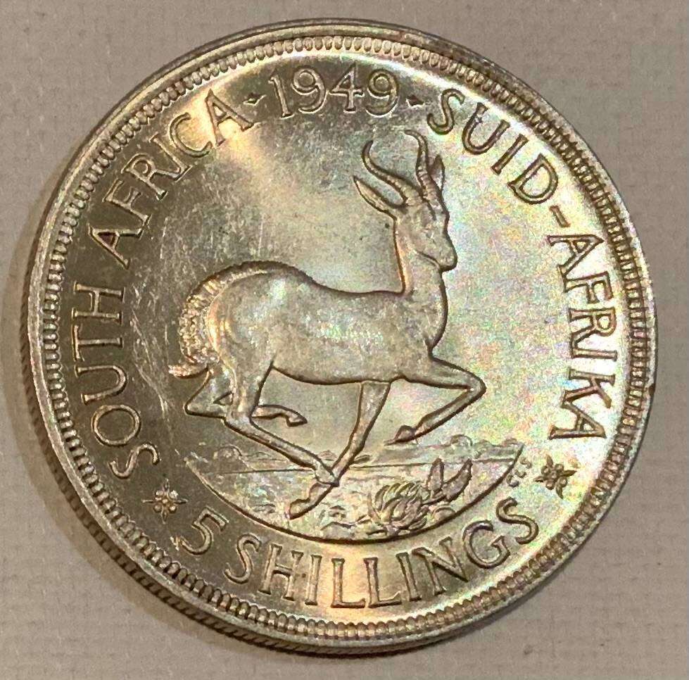 1949 South Africa 5 Shilling Coin