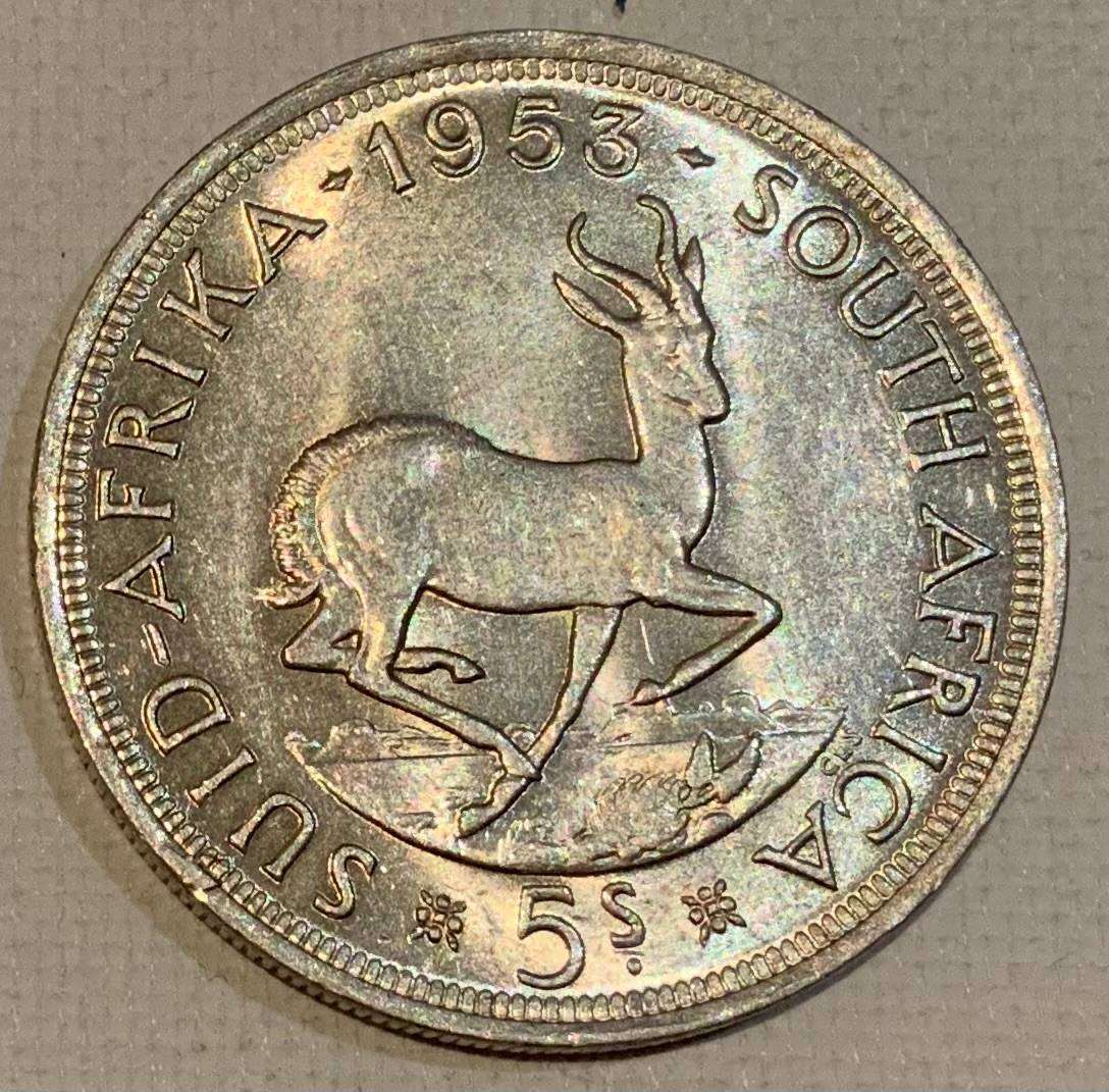 1953 South Africa 5 Shilling Coin