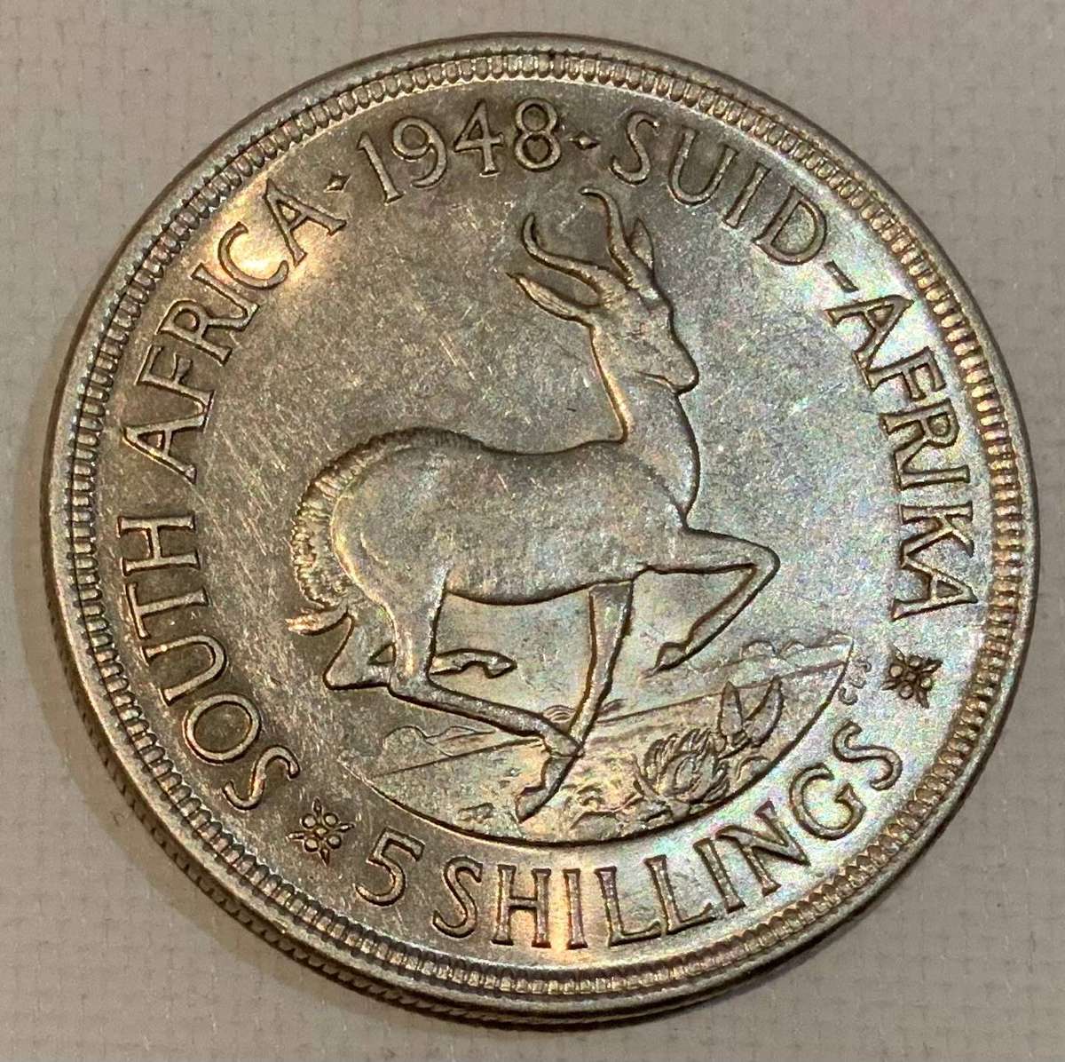 1948 South Africa 5 Shilling Coin