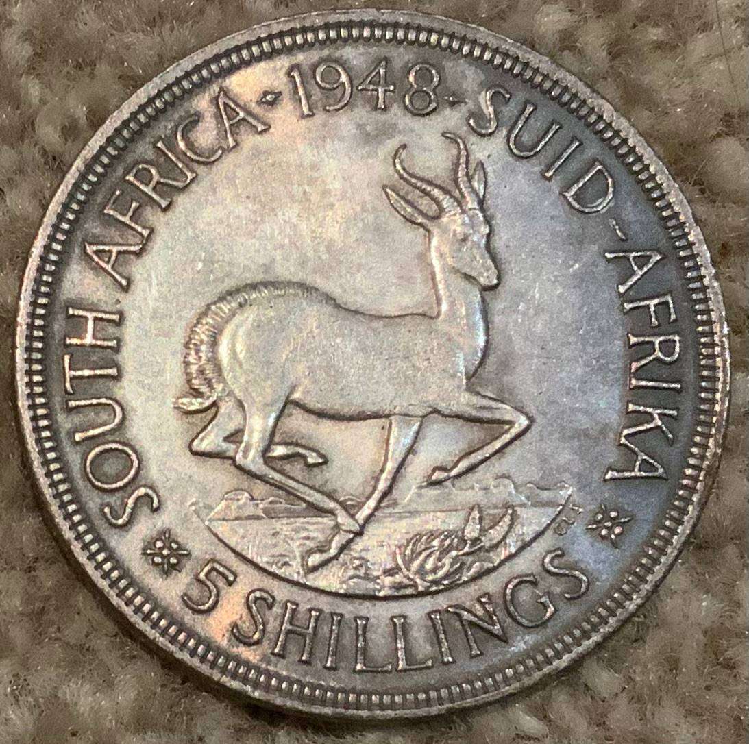 1948 South Africa 5 Shilling Coin