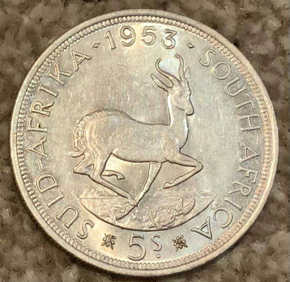 1953 South Africa 5 Shilling Coin