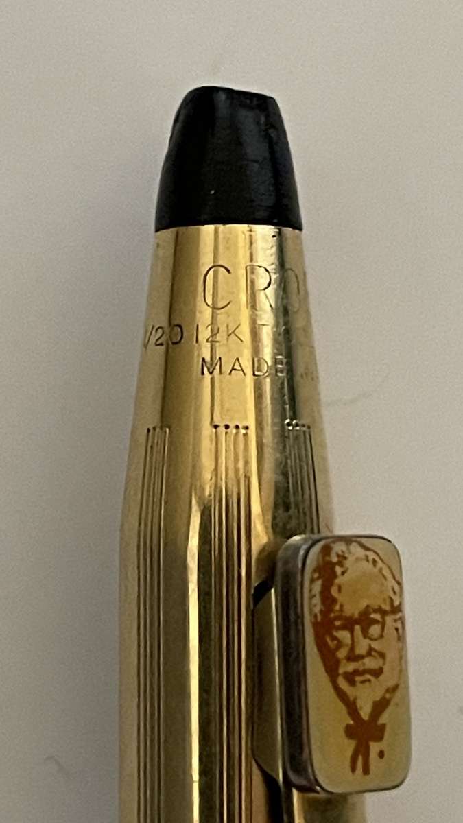 VINTAGE CROSS 1/20 12KT GOLD PLATED ROLLER BALL POINT PEN MADE IN USA