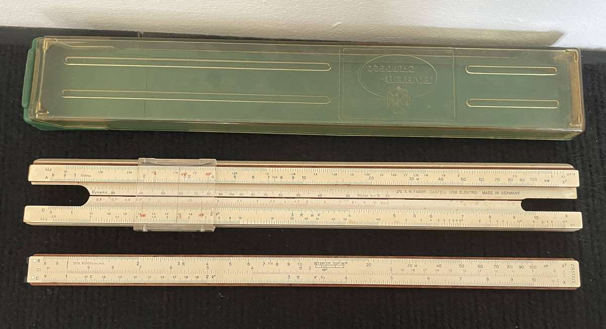 VINTAGE SLIDE RULER - FABER CASTELL ELECTRO 1/98 MADE IN GERMANY
