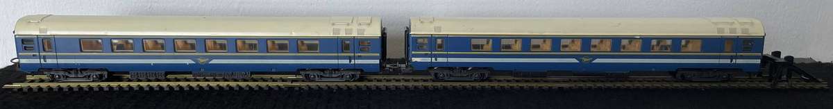 HO MODEL TRAINS - LIMA - TWO SAR BLUE TRAIN PASSENGER COACHES