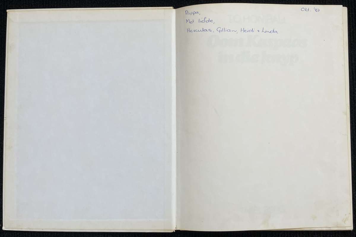 T O HONIBALL - OOM KASPAAS IN DIE KNYP - HARD COVER BOOK