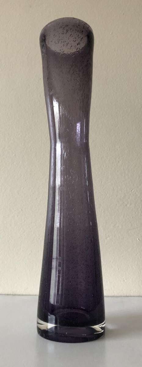 MURANO PURPLE 29.5CM HAND BLOWN CURVED GLASS VASE