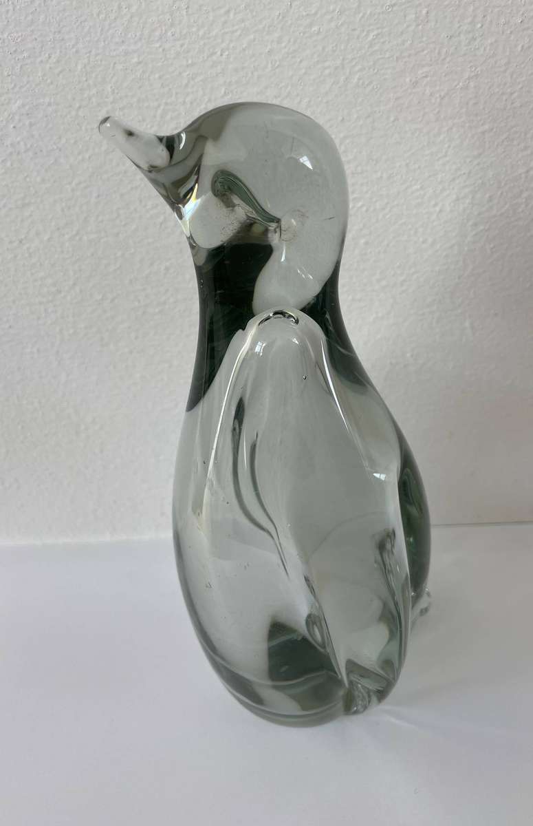 MURANO BLOWN GLASS HOLLOW PENGUIN 18.5CM - IMMACULATE CONDITION