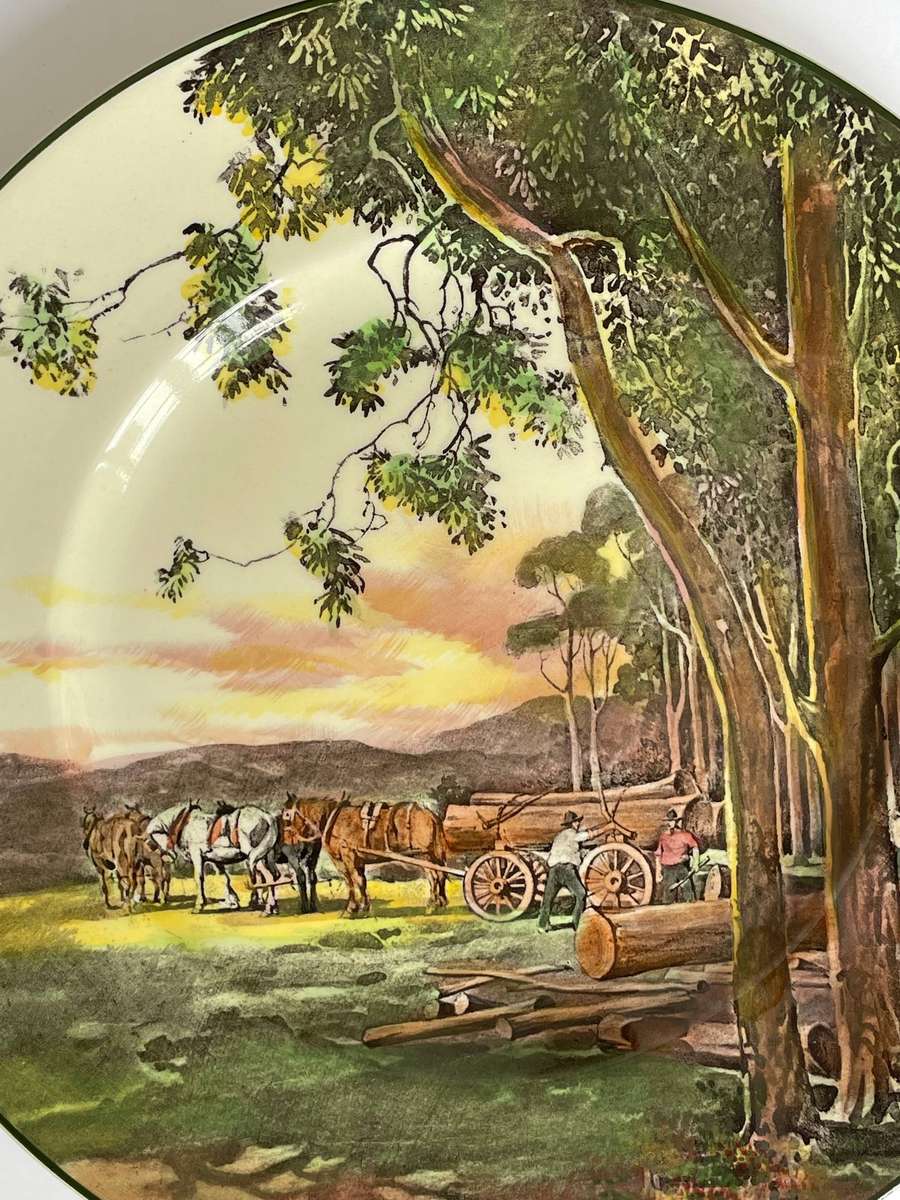 ROYAL DOULTON MADE IN ENGLAND DISPLAY PLATE -  WOOD CUTTERS  26.5CM