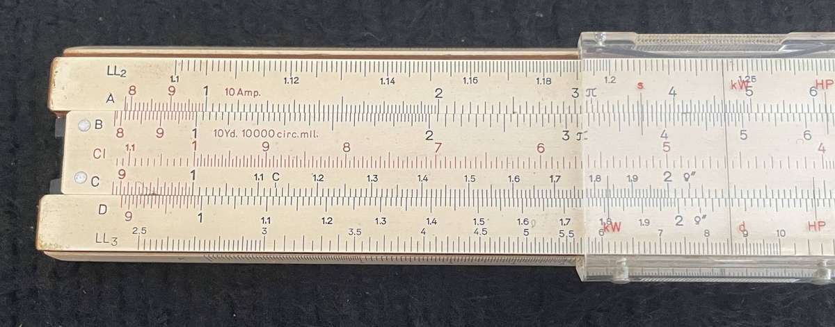 VINTAGE SLIDE RULER - FABER CASTELL ELECTRO 1/98 MADE IN GERMANY
