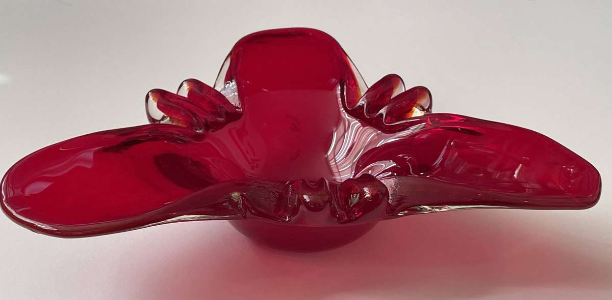 RED MURANO CENTER PIECE BOWL - 26CM