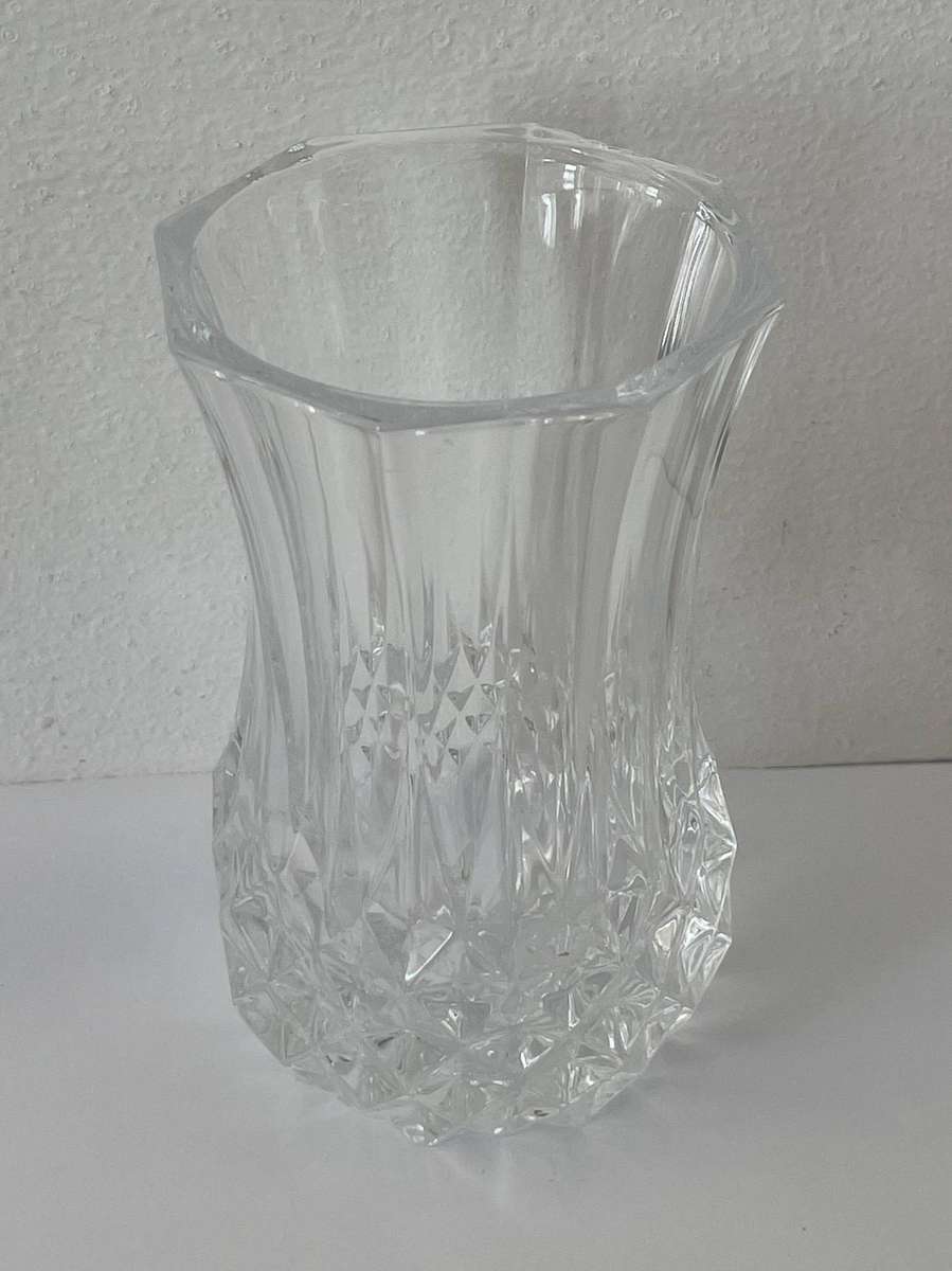 CRISTAL D'ARQUES FRENCH LEAD CRYSTAL VASE - 13CM - IN IMMACULATE CONDITION