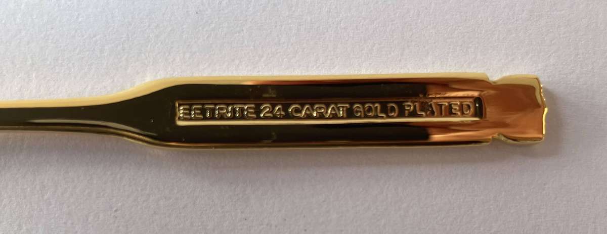 EETRITE 24CT GOLD PLATED ROYAL ALBERT HEIRLOOM 6 CAKE FORKS