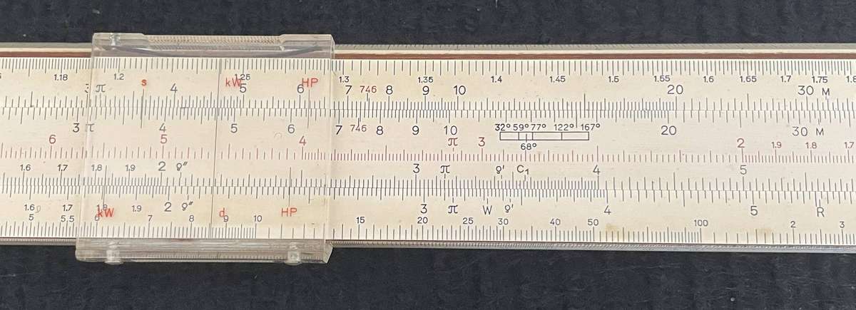 VINTAGE SLIDE RULER - FABER CASTELL ELECTRO 1/98 MADE IN GERMANY