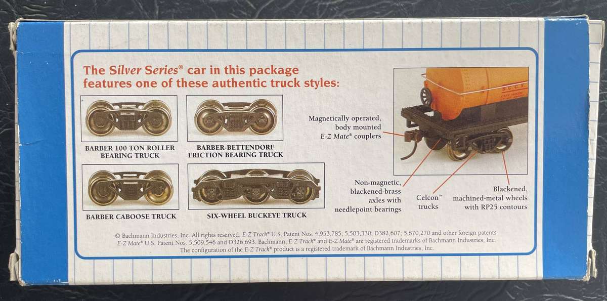 HO MODEL TRAINS - BACHMANN SILVER SERIES ROLLING STOCK - TRANS CONTINENTAL TOLEDO PEORIA AND WESTERN
