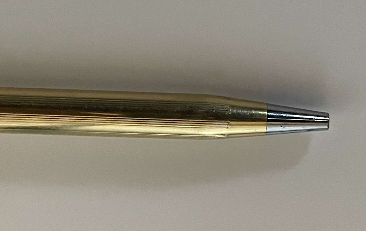 VINTAGE CROSS 1/20 12KT GOLD PLATED ROLLER BALL POINT PEN MADE IN USA