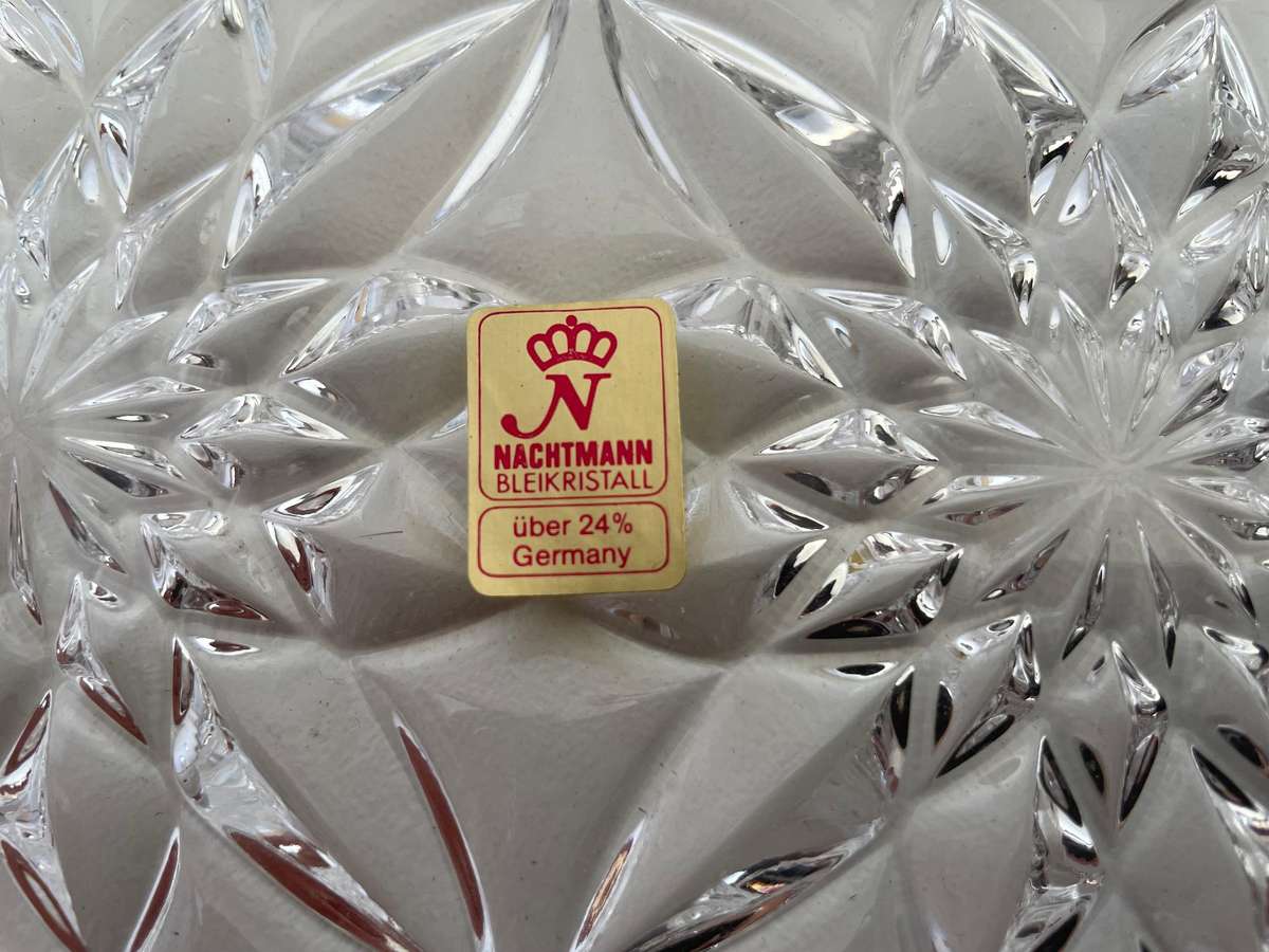 NACHTMANN GERMANY -  CRYSTAL SUGAR & CREAMER & TRAY - IMMACULATE CONDITION WITH ORIGINAL LABEL