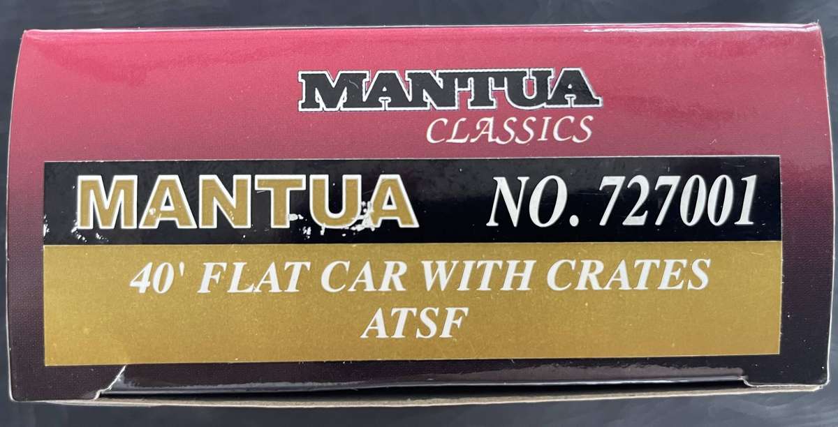 HO MODEL TRAINS - MANTUA ROLLING STOCK - FLAT CAR WITH CRATES