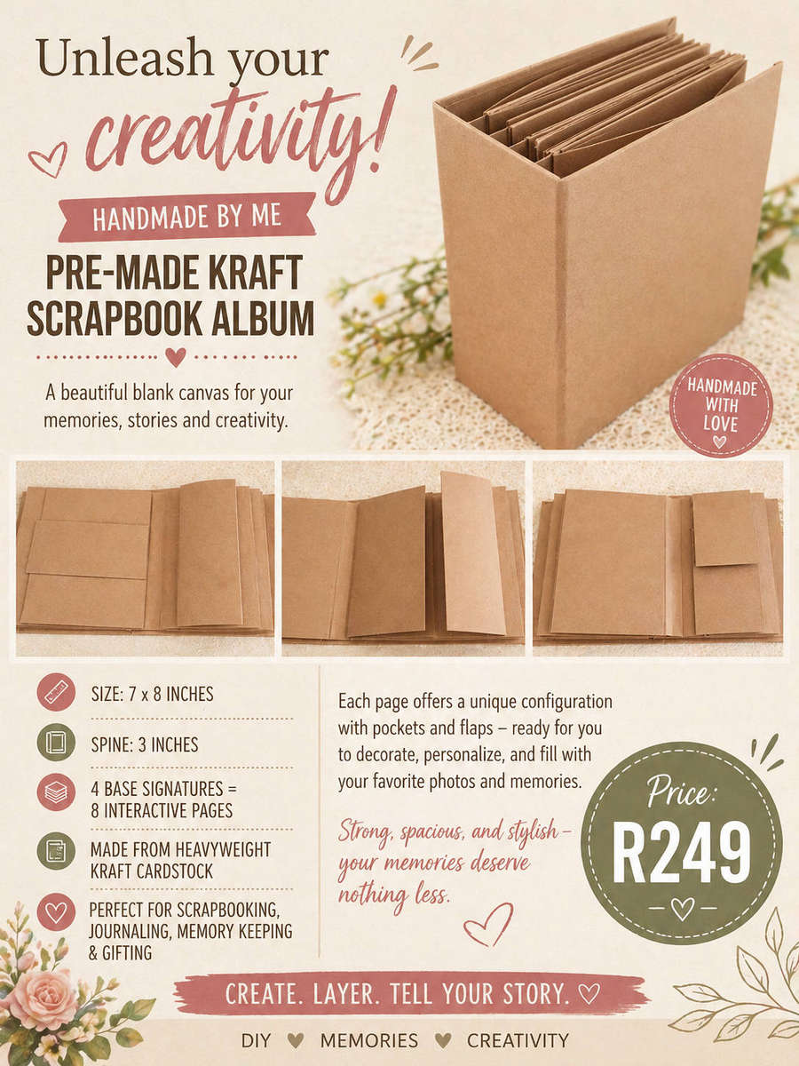 Kraft handmade pre-made kraft scrapbook album 7x8inches