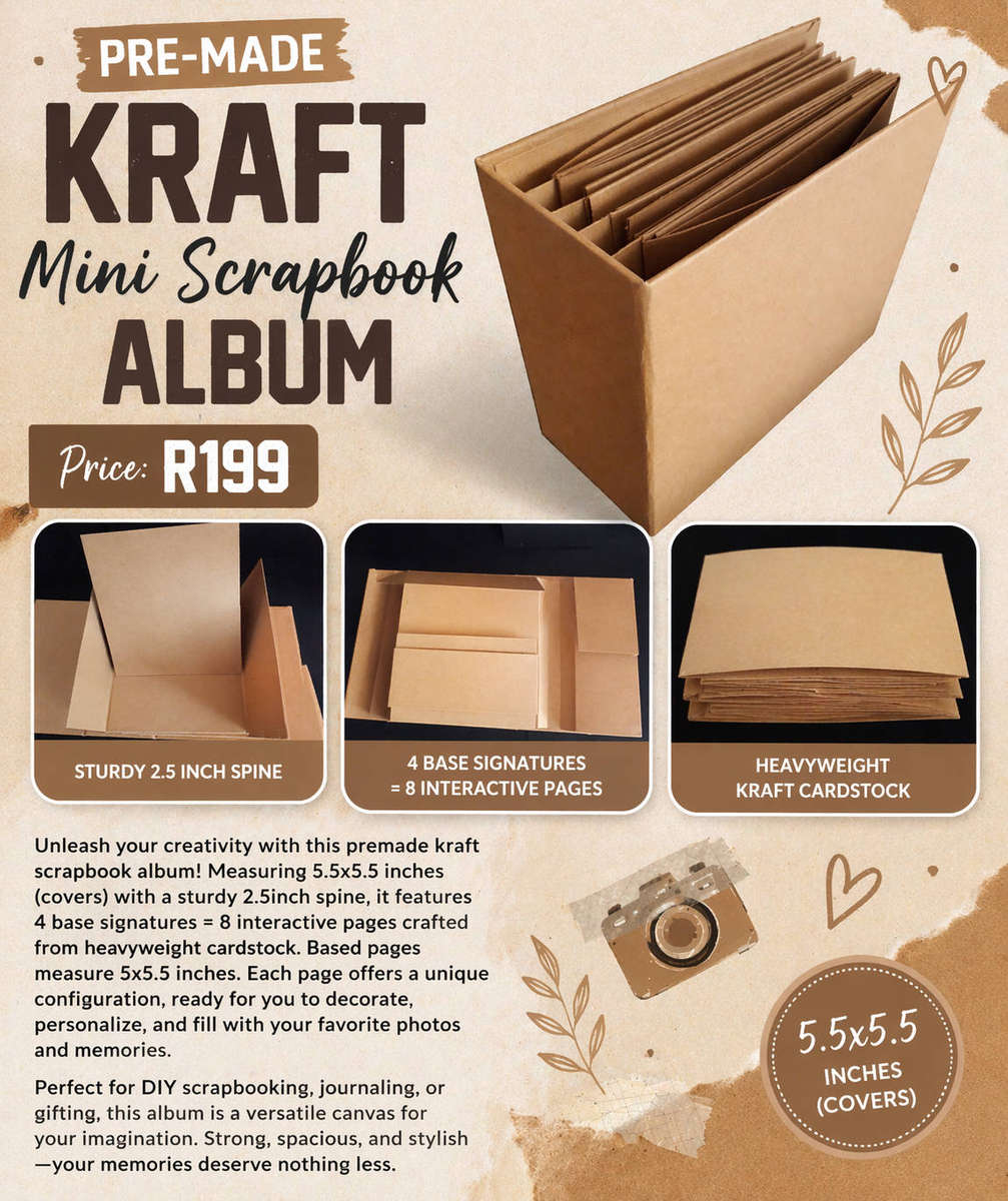 Kraft Pre-made Scrapbook Mini Album 5.5x5.5 inches