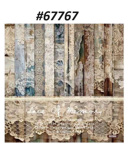 Scrapbook Paper Pad - Lace of Memory - 6 x 6 inch - 24 sheets