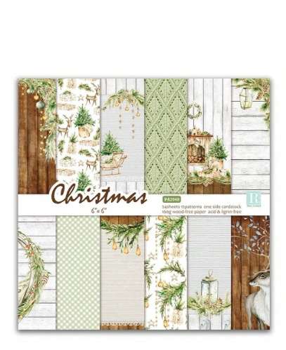 Scrapbook Paper Pad - Natural Christams  - 6 x 6 inch