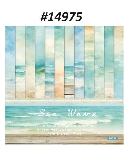 Scrapbook Paper Pad - Sea Wave - 6 x 6 inch - 24 sheets