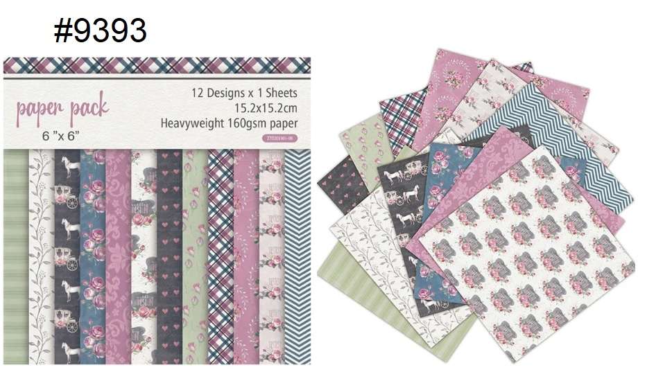Scrapbook Paper Pad - Carriage me away - 6 x 6 inch - 12  sheets