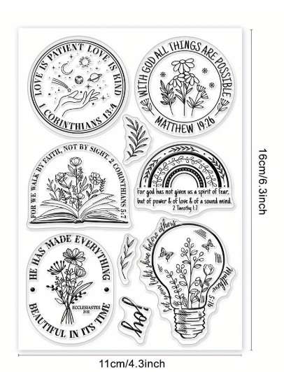 Clear stamps for card making - Stamp - Love is patient - Mixed Media - Biblje journaling