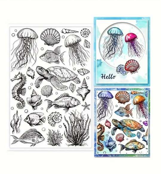 Clear stamps for card making - Neptune's Cave - Card-making / card-making supplies / Stamping tools