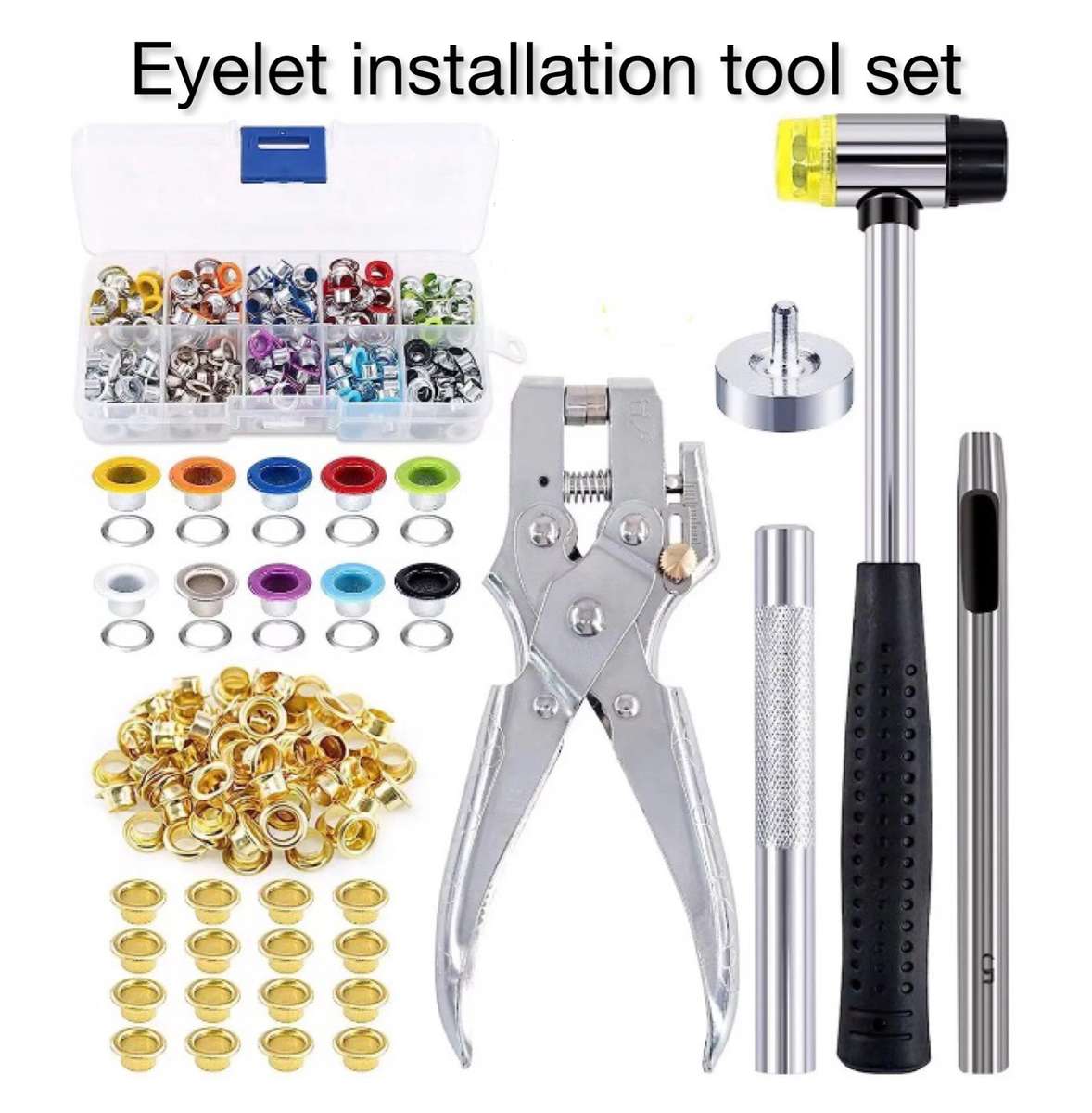 Eyelet installation tool set