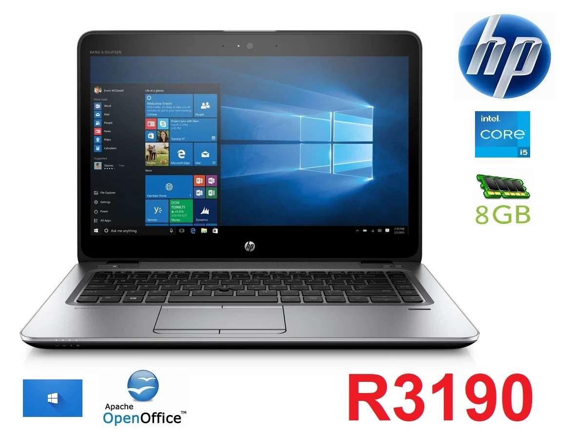 HP EliteBook 840 G1 14in HD Business Laptop Computer Ultrabook, Intel Core i5-4300U 1.9 GHz Processo