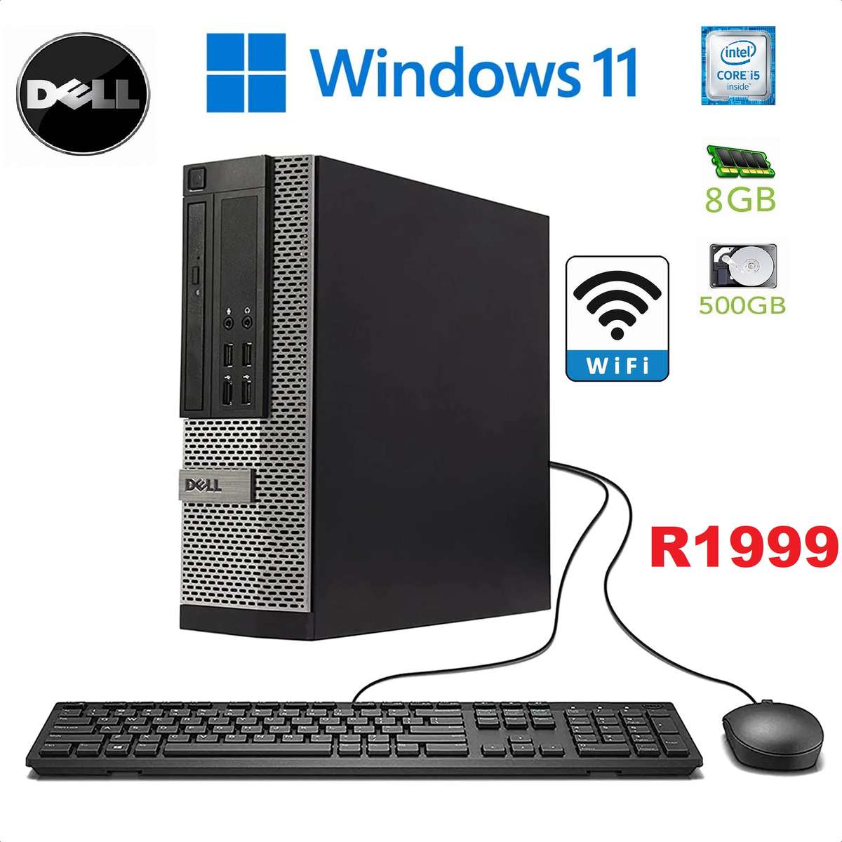Dell OptiPlex 7010 Windows 11 Pro SFF Desktop Computer with an Intel Quad Core i5 CPU 8GB RAM 500GB