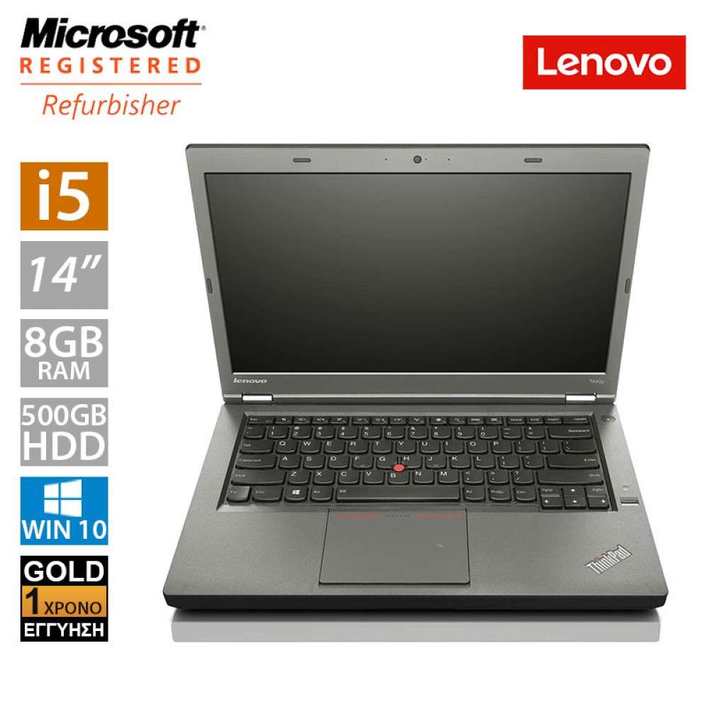 LAPTOP  Lenovo ThinkPad T440P 14 Inch Laptop, i5 4200M, 8GB PC3, 500GB HDD, Win10Pro, Refurb