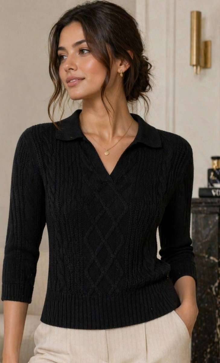 Beautiful black knit top....size medium