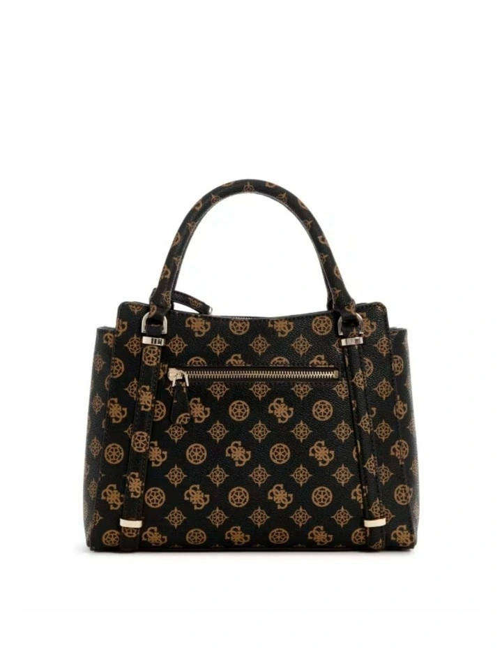 GUESS Daryna Double Compartment Satchel in Mocha Logo