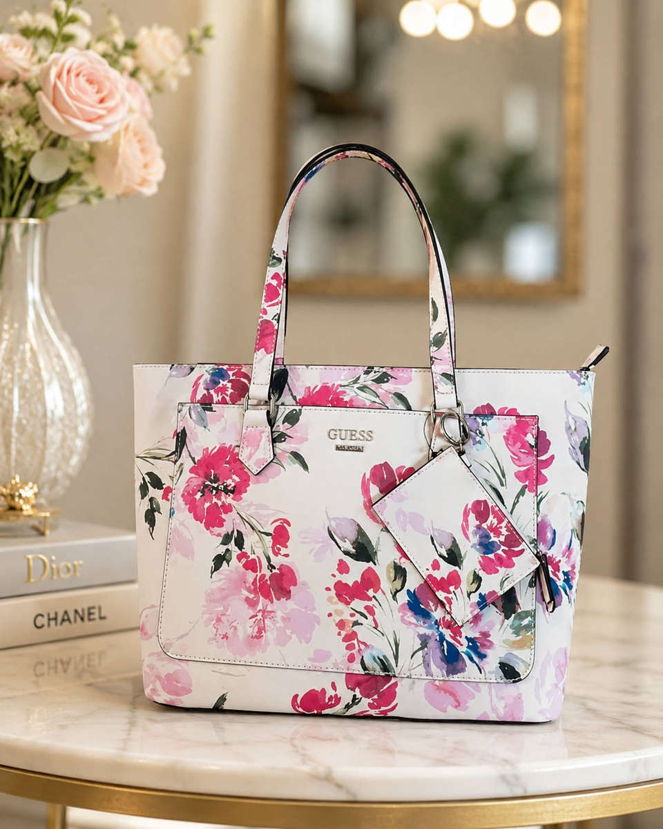 GUESS Bolsa floral large tote bag with mini purse