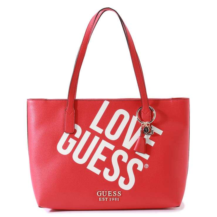Guess large red tote bag