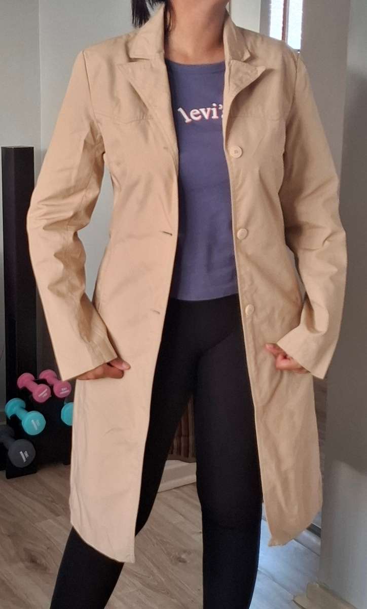 Beige trench coat