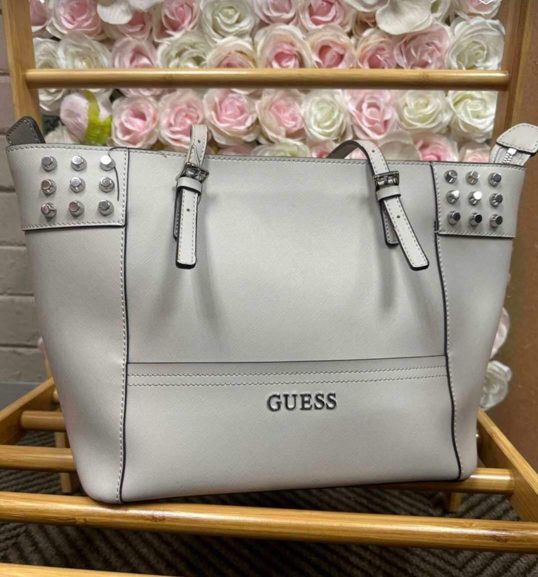 Guess Grey Tote Bag with stud detailing...perfect condition used once only