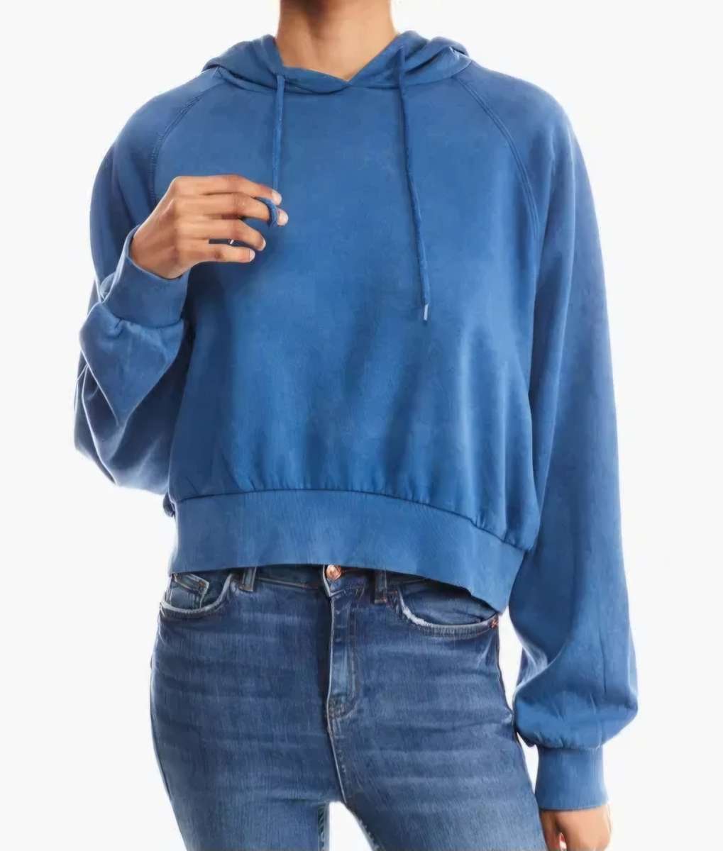 Soft Blue Cuffed Hoodie