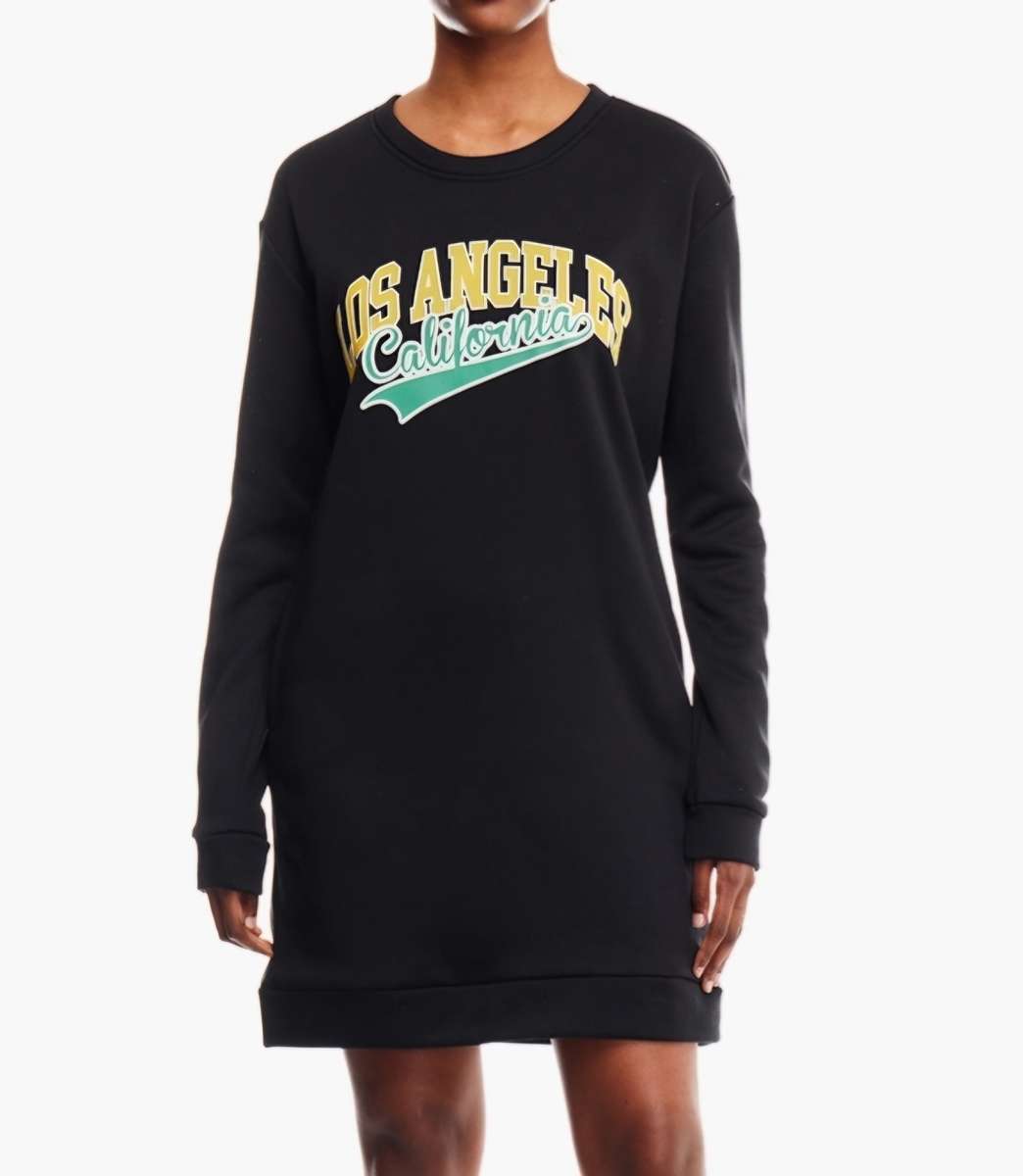 Black Graphic Print sweatshirt Dress...Size Small