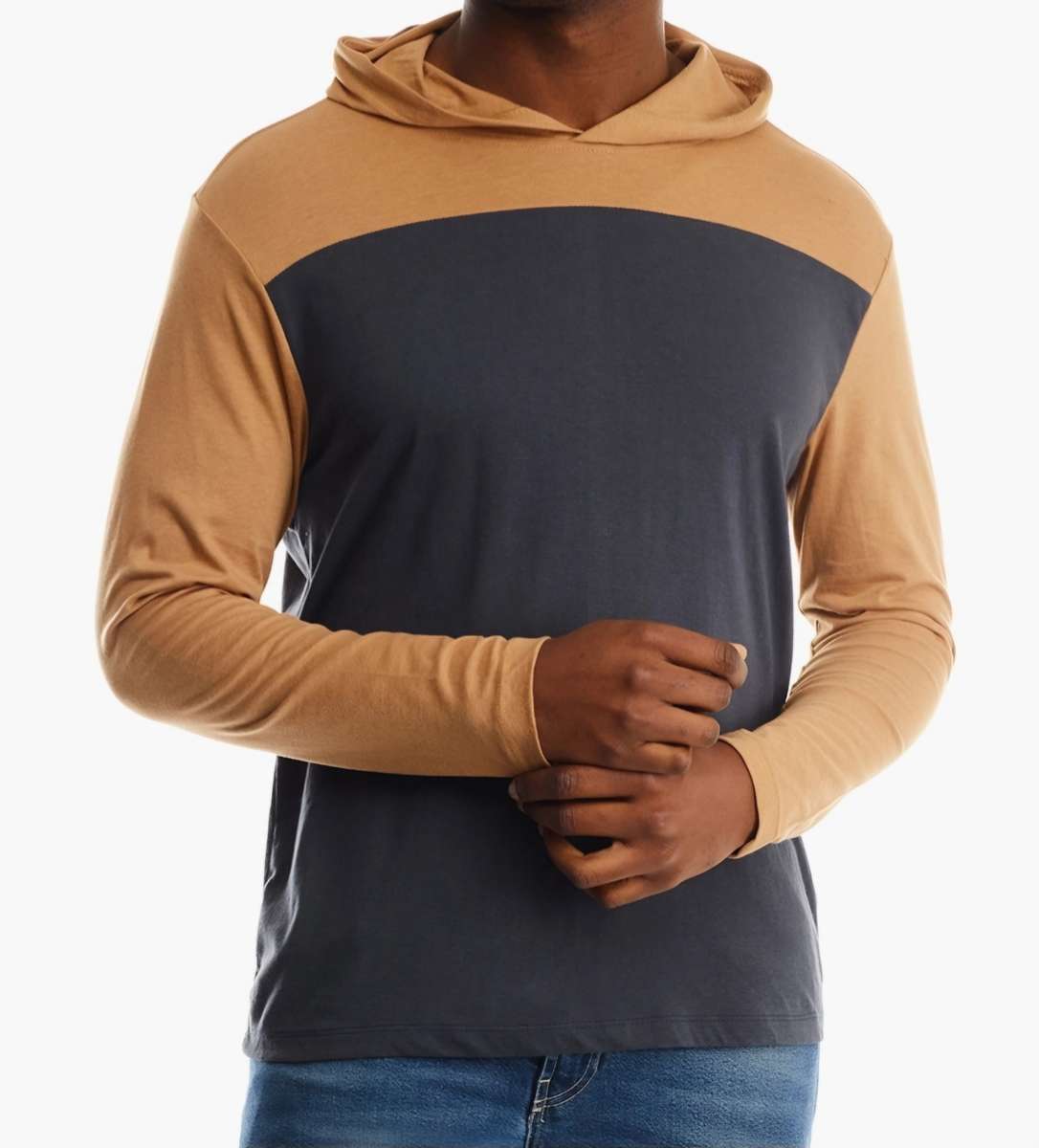 Mens brown and navy hoodie....MEDIUM
