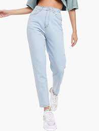 Light wash Blue High Waist Straight Leg Jeans