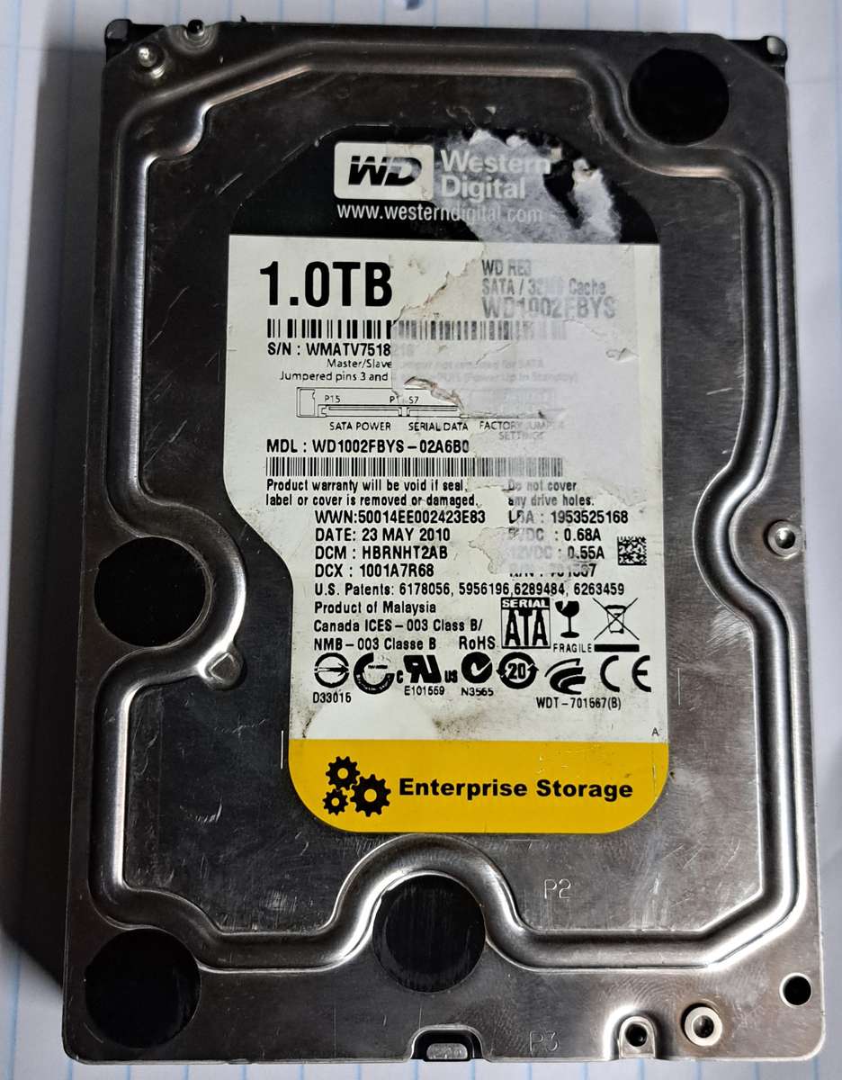 Western Digital 1TB SATA PC Harddrive