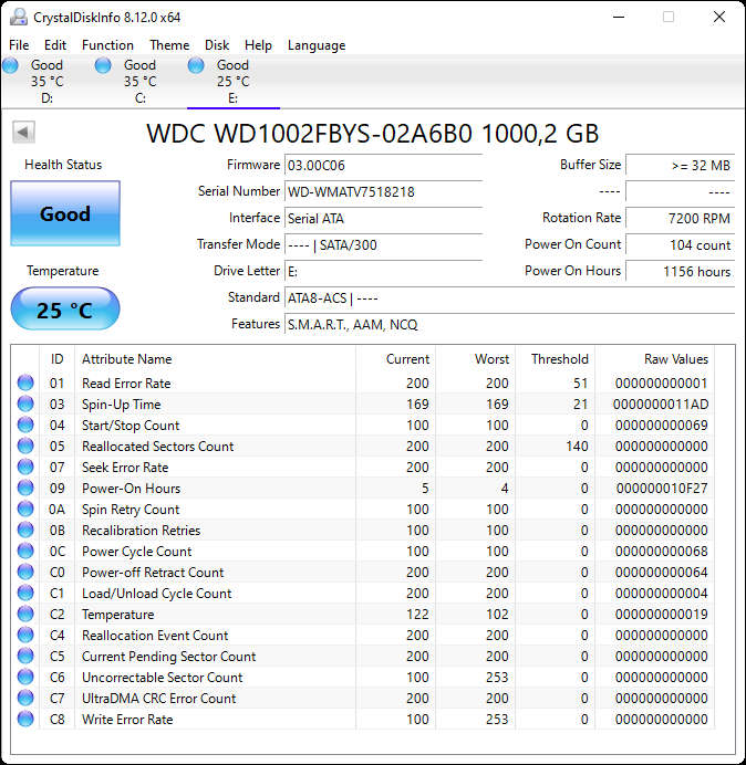 Western Digital 1TB SATA PC Harddrive