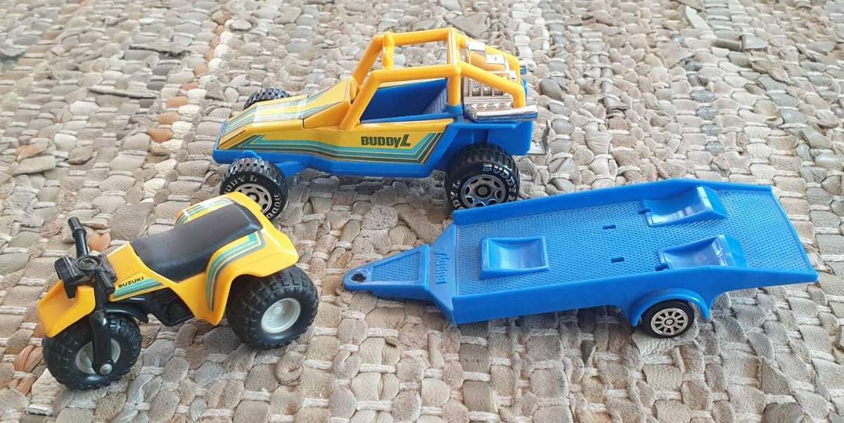 Buddy L - Buggy, Trailer and 3 Wheeler